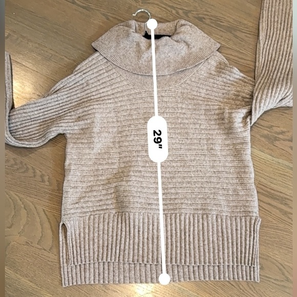 Moth for Anthropologie Brown cowl neck sweater L coquette flowie - Picture 7 of 8